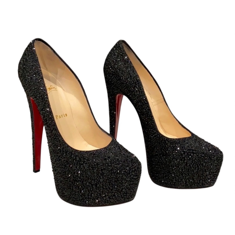 38.5 Louboutin Daffodile Strass 160 Pumps - Picture 1 of 9